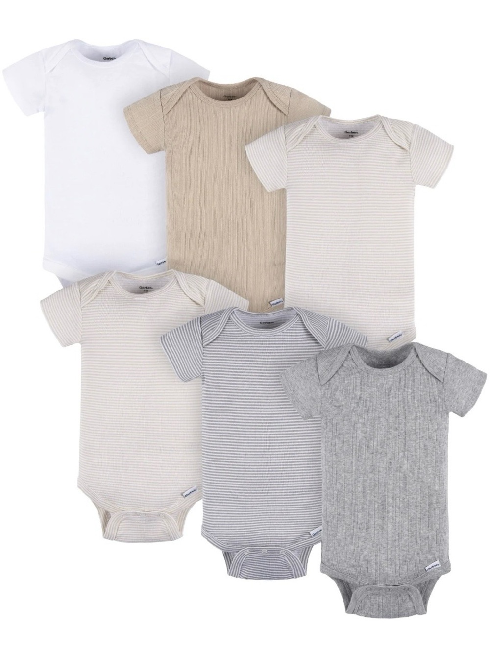 Gerber Baby Neutral Short Sleeve Bodysuits 6 - Pack